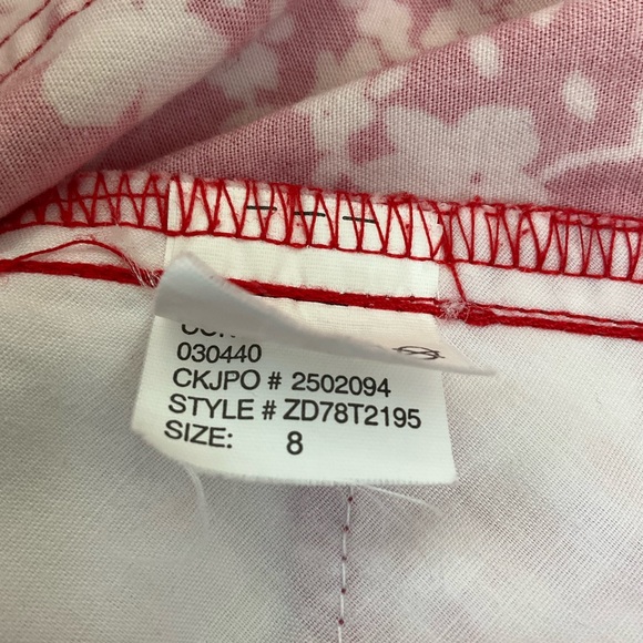 Calvin Klein Jeans Floral Crop Pants Red White Size 8 - Picture 9 of 11